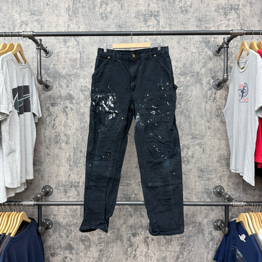 36 X 34 Carhartt Black Double Knee Pants