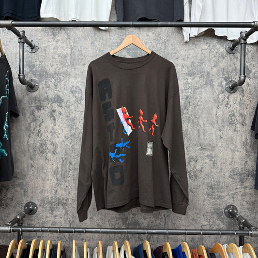 Astroworld Fest Tour L/S Brown Puff Print SZ XL (NEW)