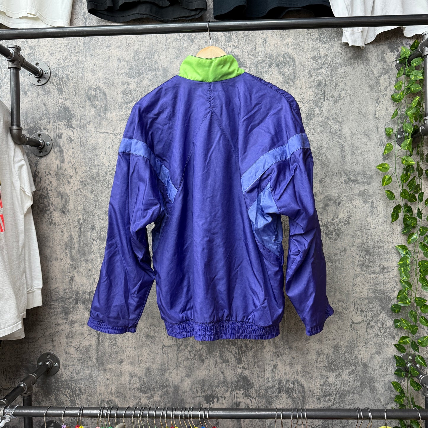80s/90s Adidas Purple/Green Windbreaker SZ S/M