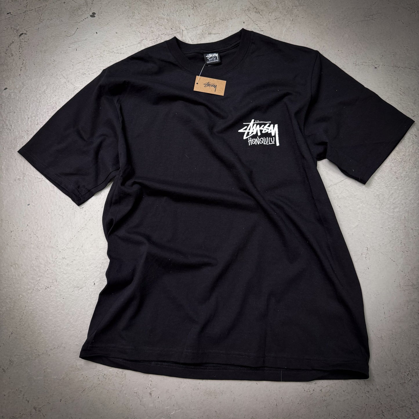Stussy Honolulu Black Tee (Size Large) - NEW