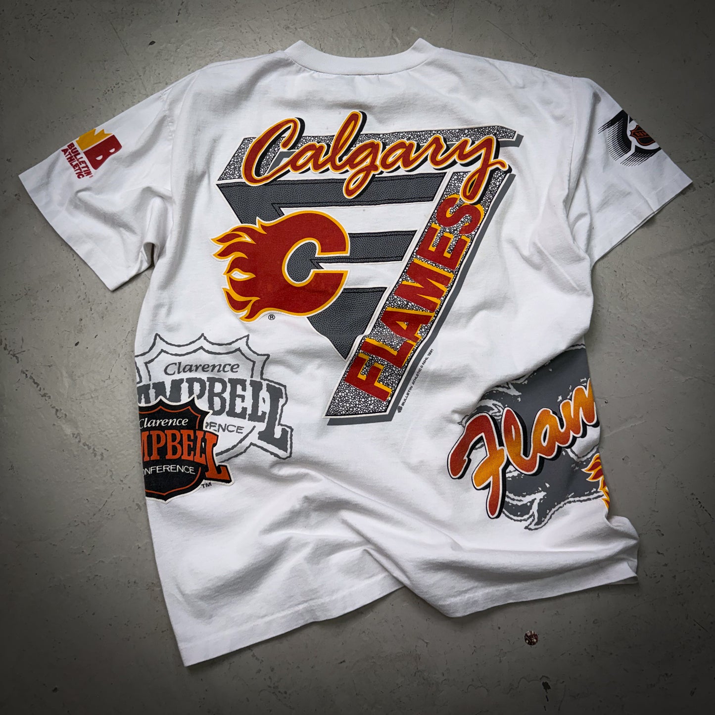 1991 Calgary Flames All Over Print Tee (Size XL)