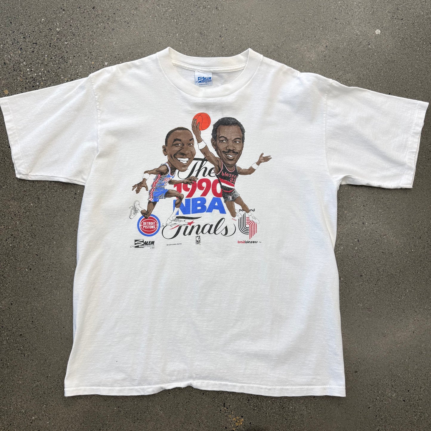 1990 Isiah Thomas Vs Clyde Drexler FINALS Tee SZ XL