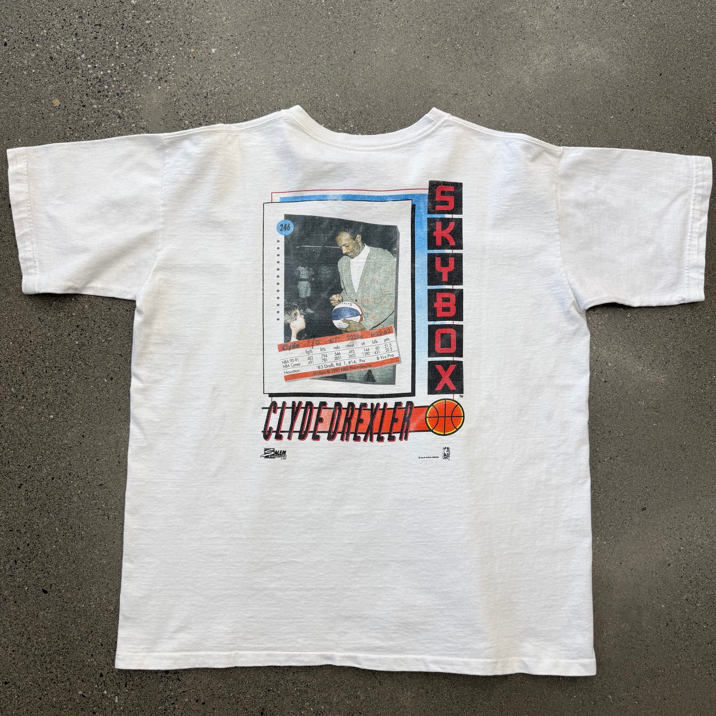 1991 Clyde Drexler SkyBox Tee SZ XL