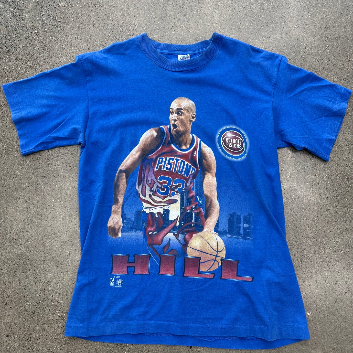 Grant Hill Detriot City Skyline SZ L