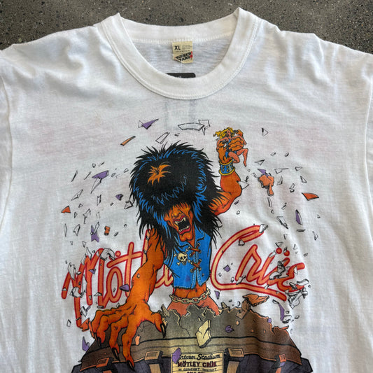 1987 Motely Crue Kickin' Ass On The Wild Side Tour Tee SZ XL