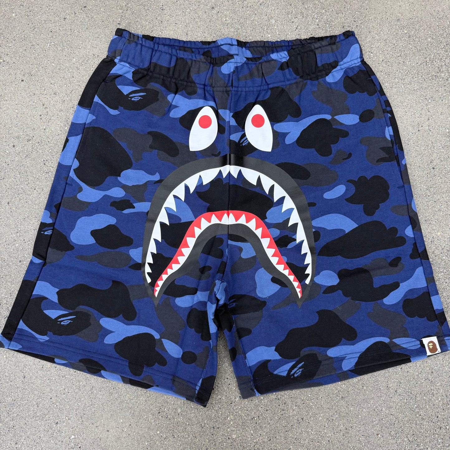 Bape Shark Face Shorts Navy Camo
