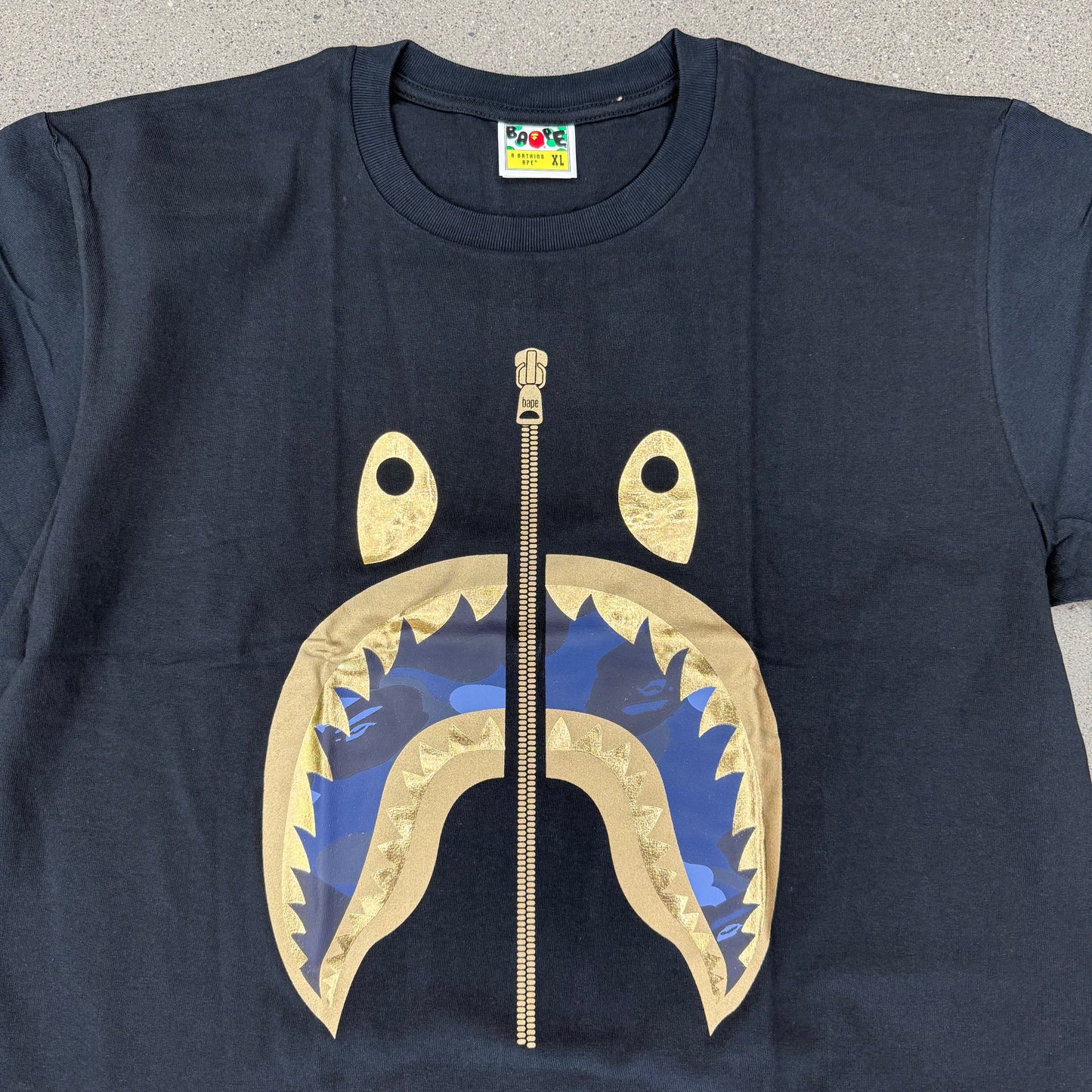Bape Shark Face Tee Blue Camo