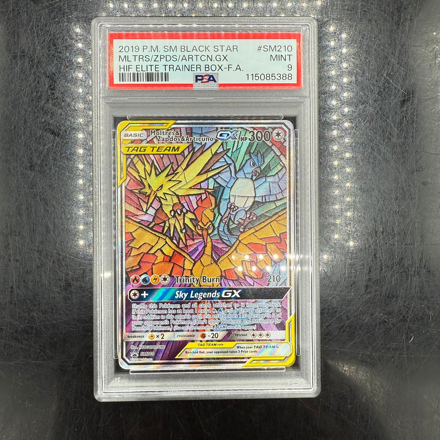 Stain Glass Moltress, Zapdos & Articuno 2019 PSA 9