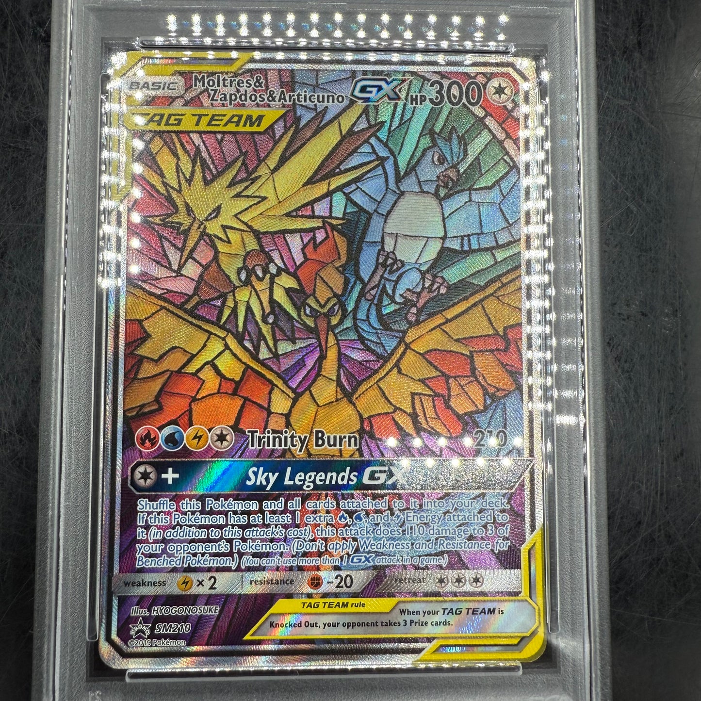 Stain Glass Moltress, Zapdos & Articuno 2019 PSA 9