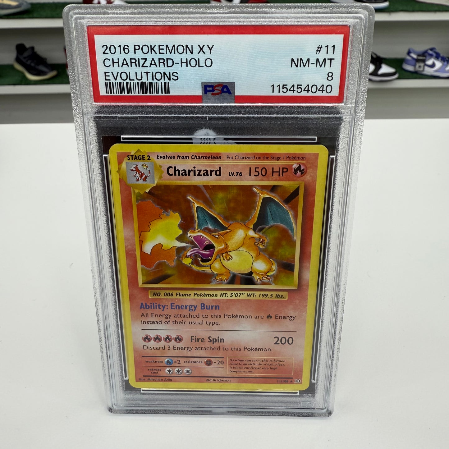 2016 Charizard Holo Evolutions 2016 PSA 8