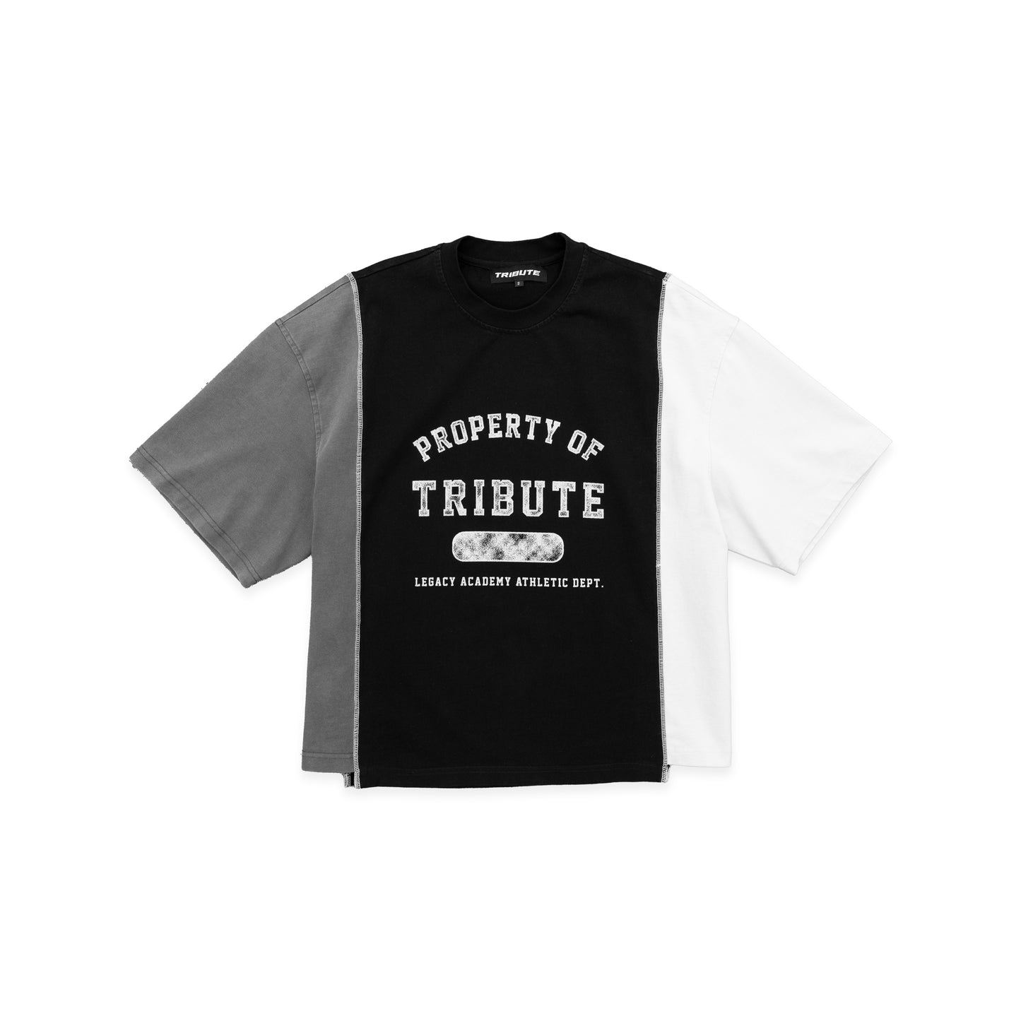 Tri-Color Panel Tee Black/Sand/Charcoal