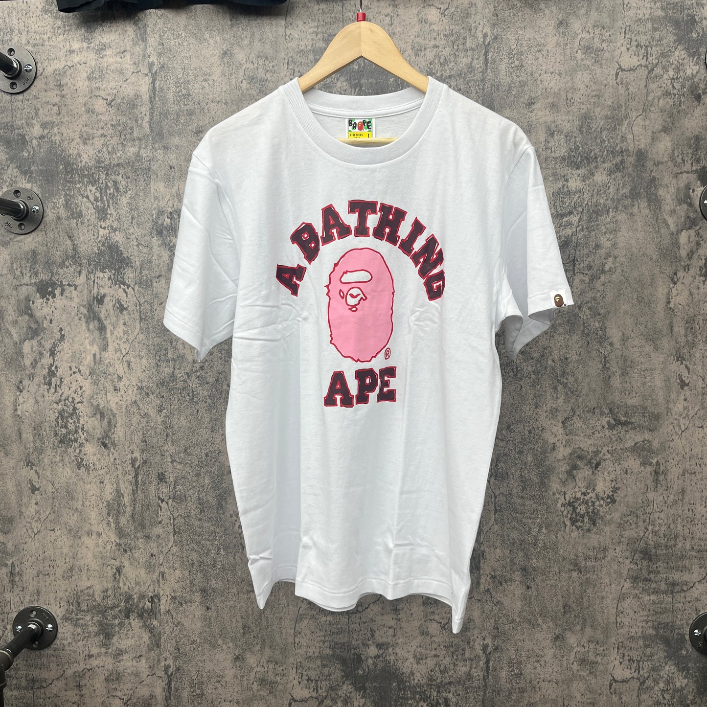 Bape Tee Pink Hand Drawn White (Multiple Sizes)