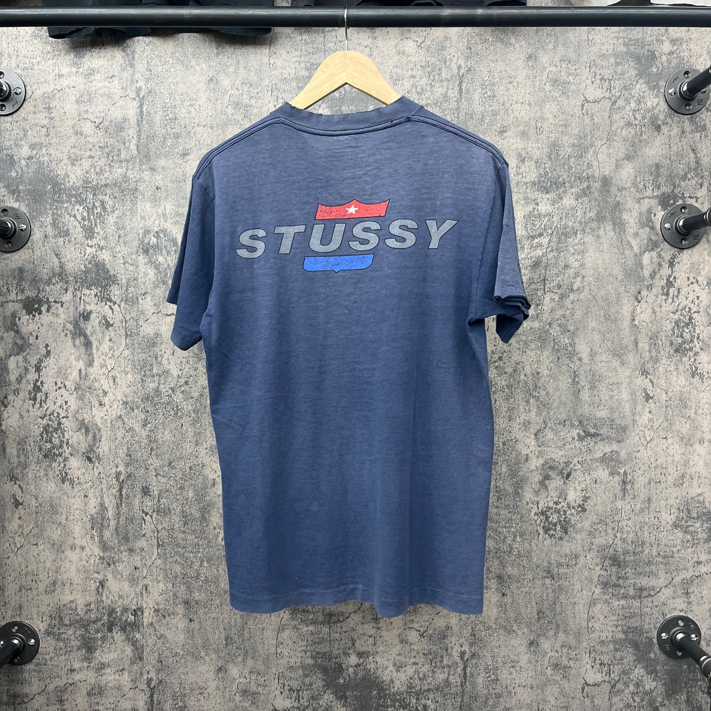 Stussy Tee Navy 90s SZ M