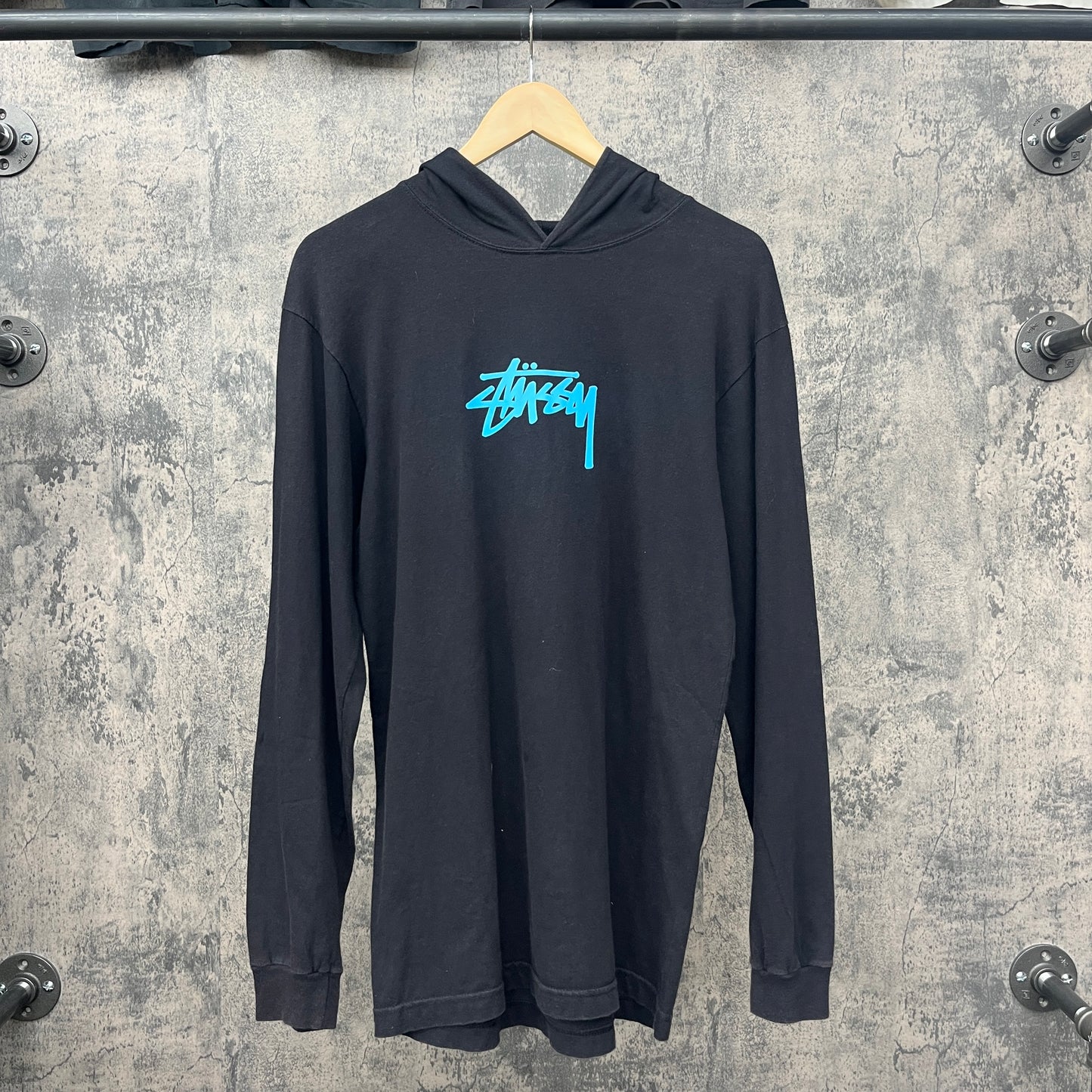 Stussy Hoodie Blue Logo SZ M