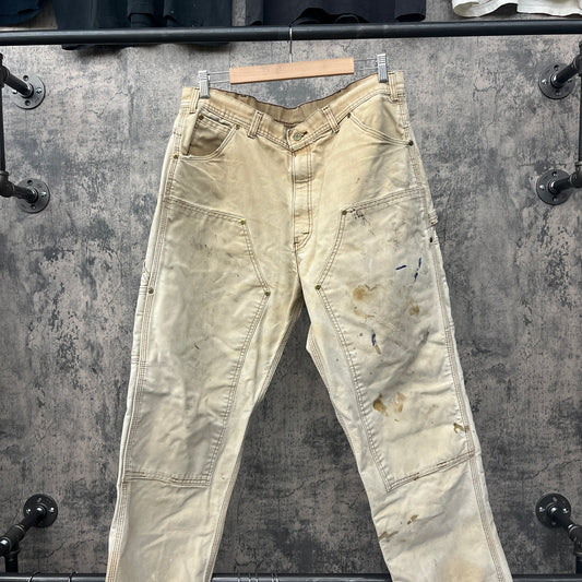 Key Double Knee LightWash Tan Painter Pants SZ 33 x 32