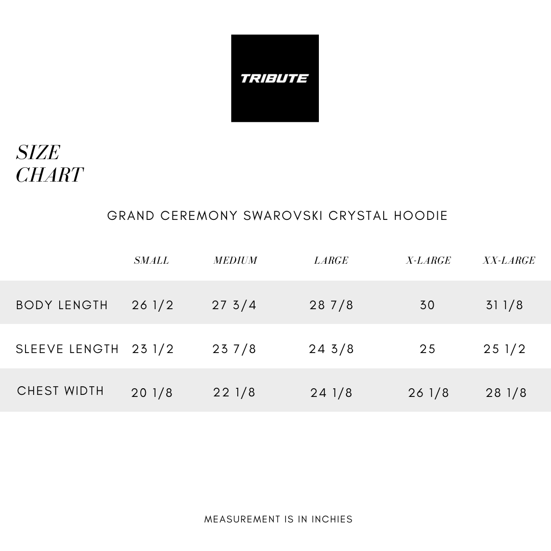 Hoodie Grand Ceremony Swarovski Crystal - Fire Red Iridescent