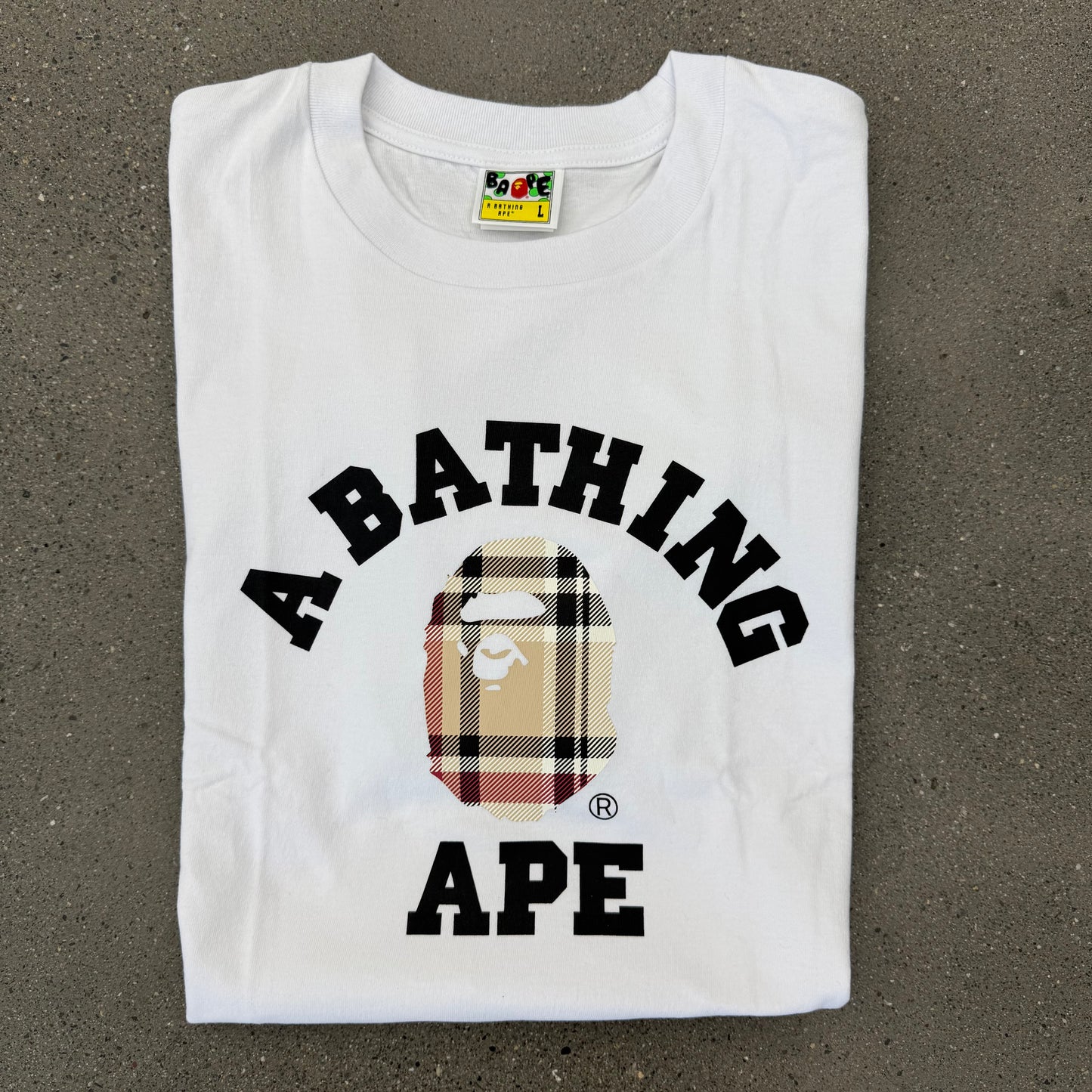 Bape White Plaid Tee