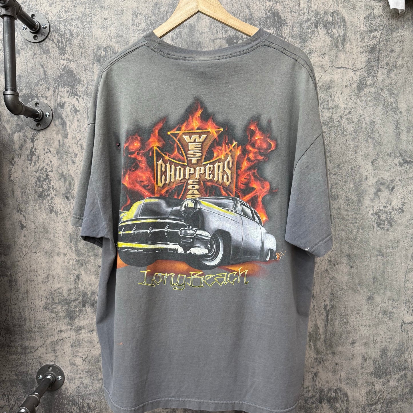 West Coast Choppers Tee Faded Paint Splatter SZ XL