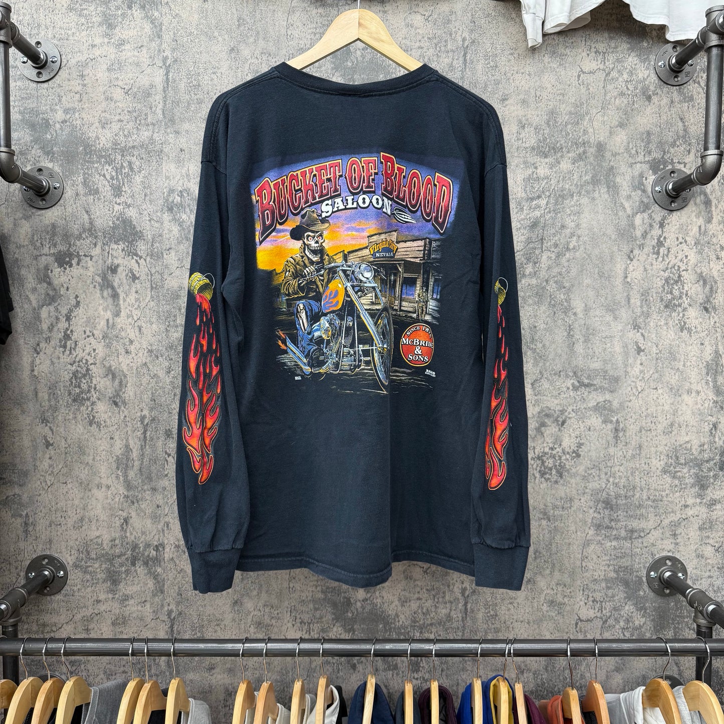 90s Bucket Of Blood Saloon Biker L/S  SZ XL