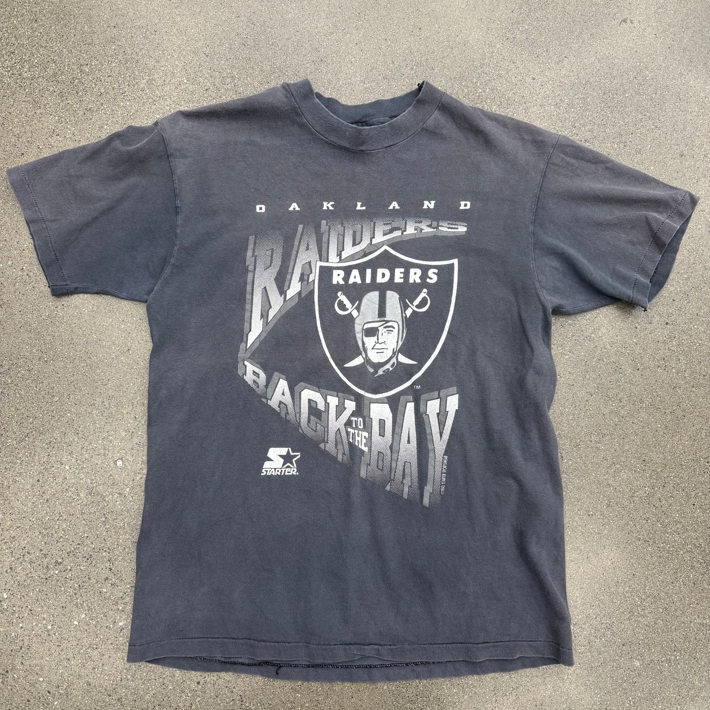 1990 Starter Oakland Raiders Back 2 The Bay Tee SZ L