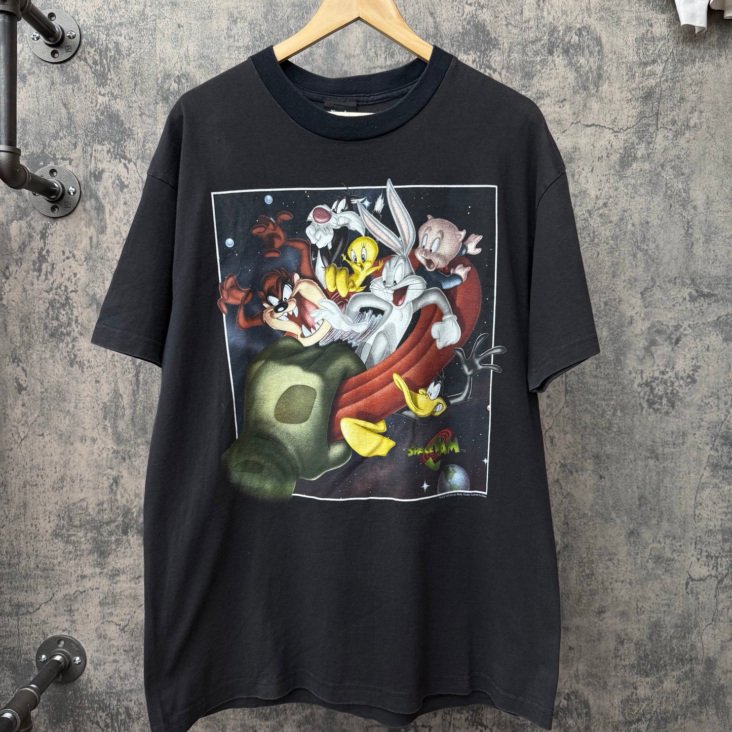 1996 Space Jam Movie Promo Tee SZ L