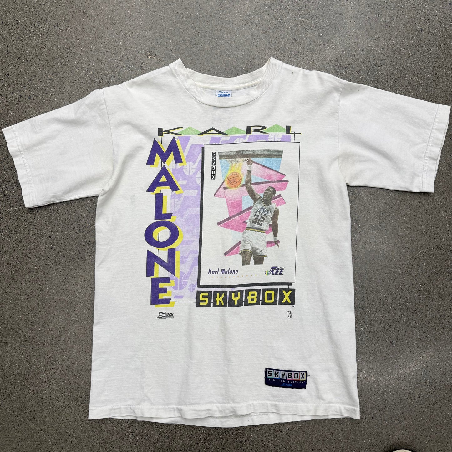 Karl Malone 1991 Skybox Tee SZ M