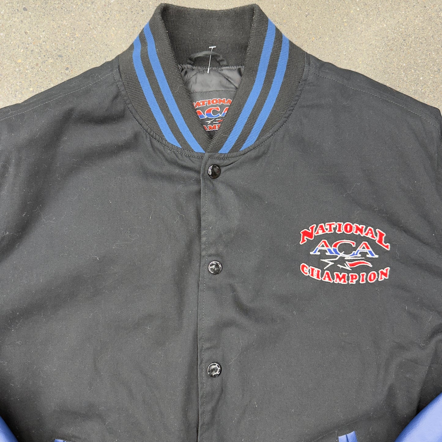 NAC Racing Leather Jacket Black/Blue SZ XL
