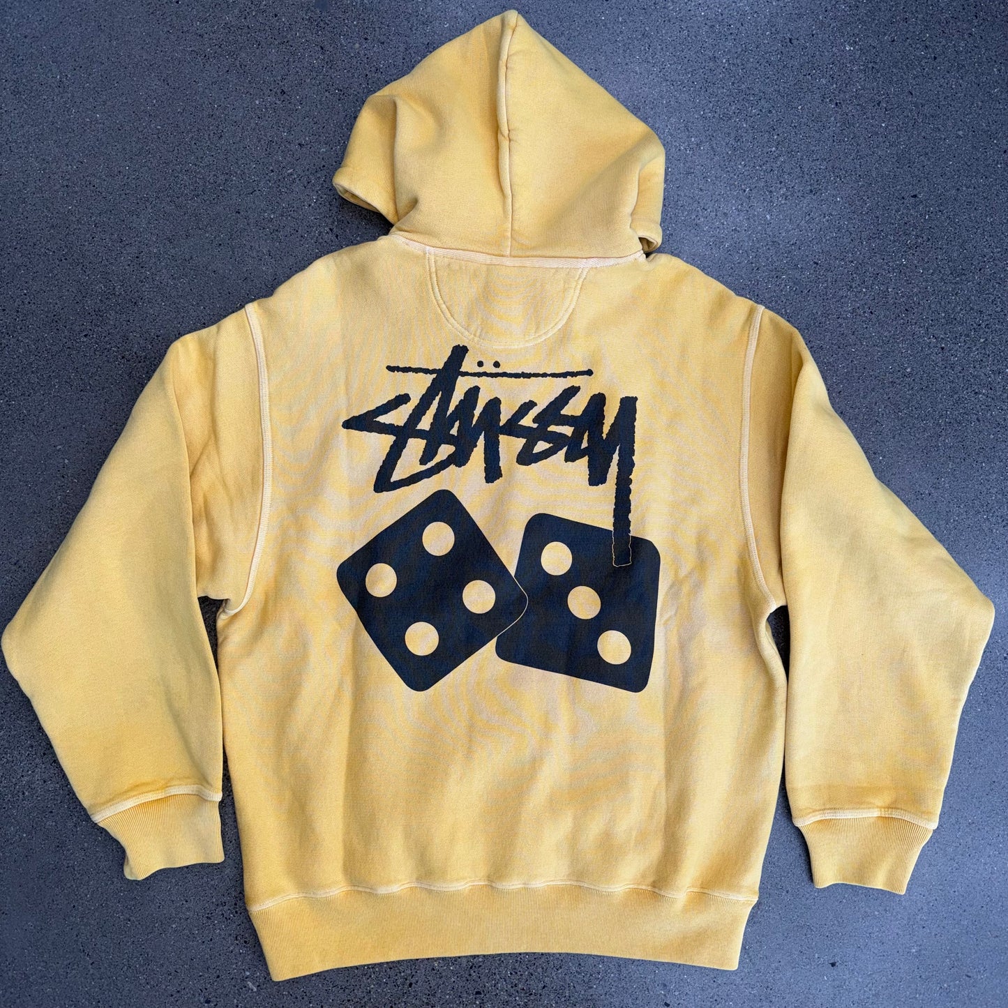 Stussy Dice Hoodie Pigment Dyed Yellow SZ L