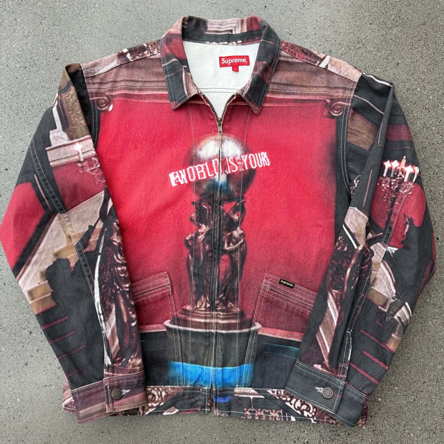 Supreme The World is Yours Denim Jacket SZ Large