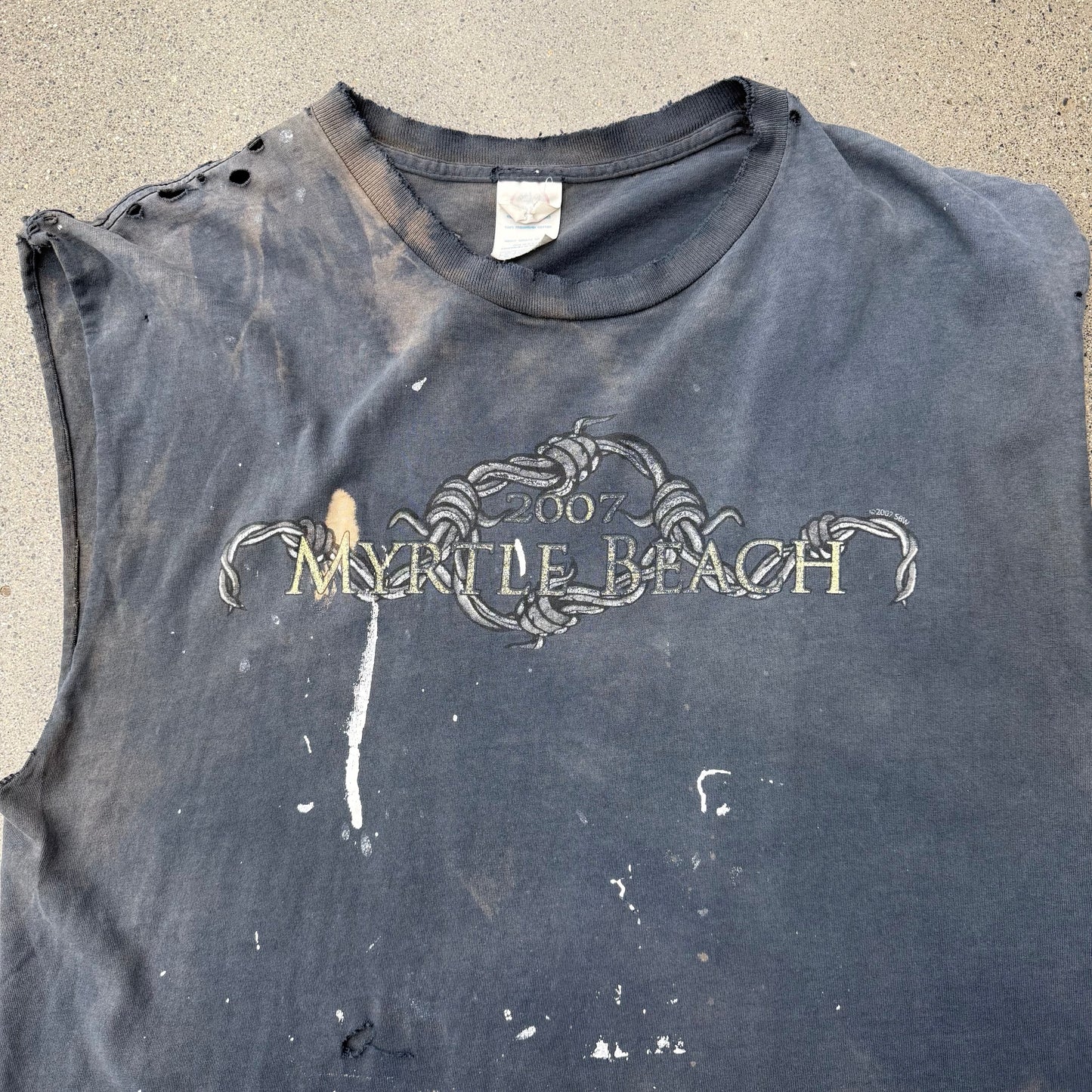 Y2K Cut-Off Biker Tee SZ Large