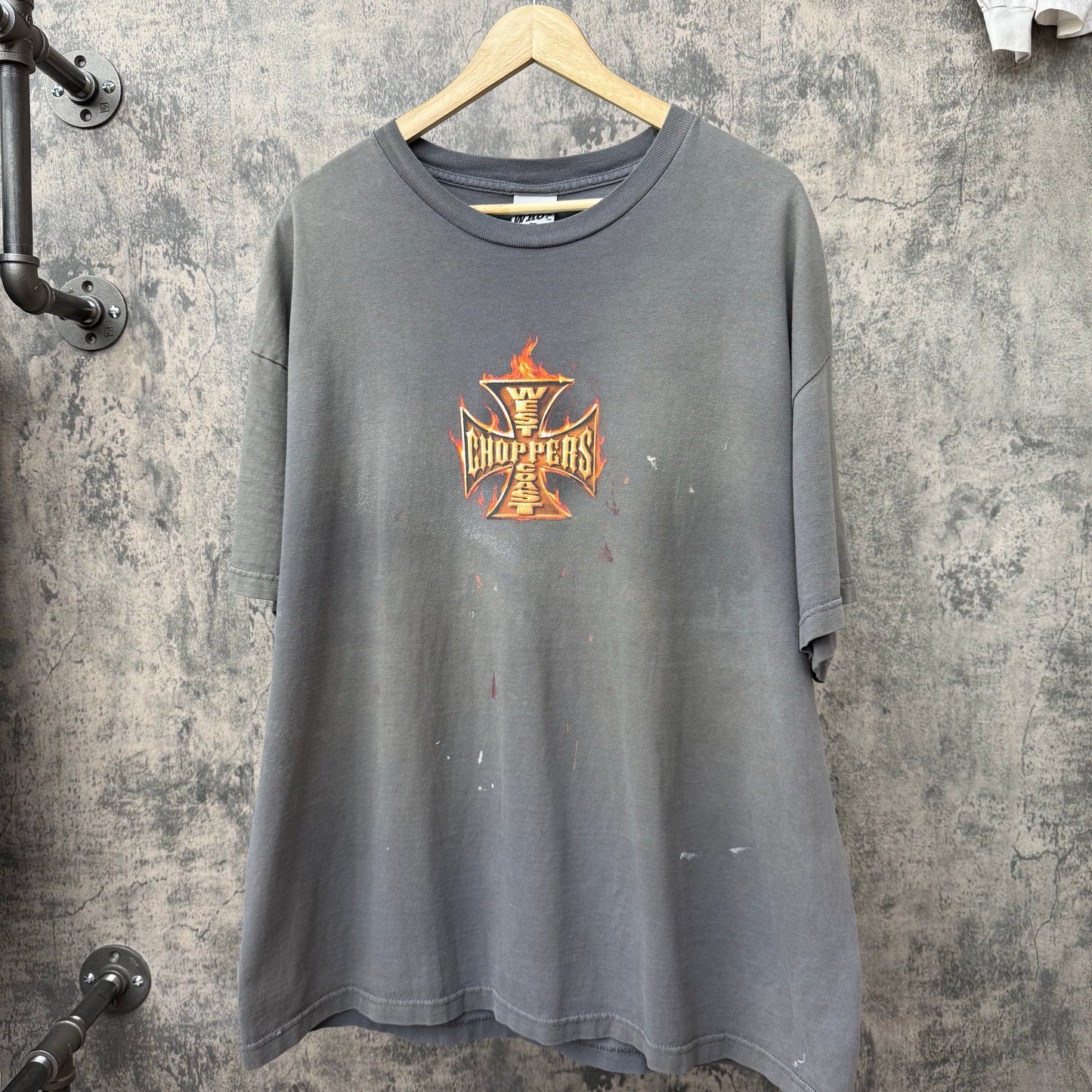 West Coast Choppers Tee Faded Paint Splatter SZ XL