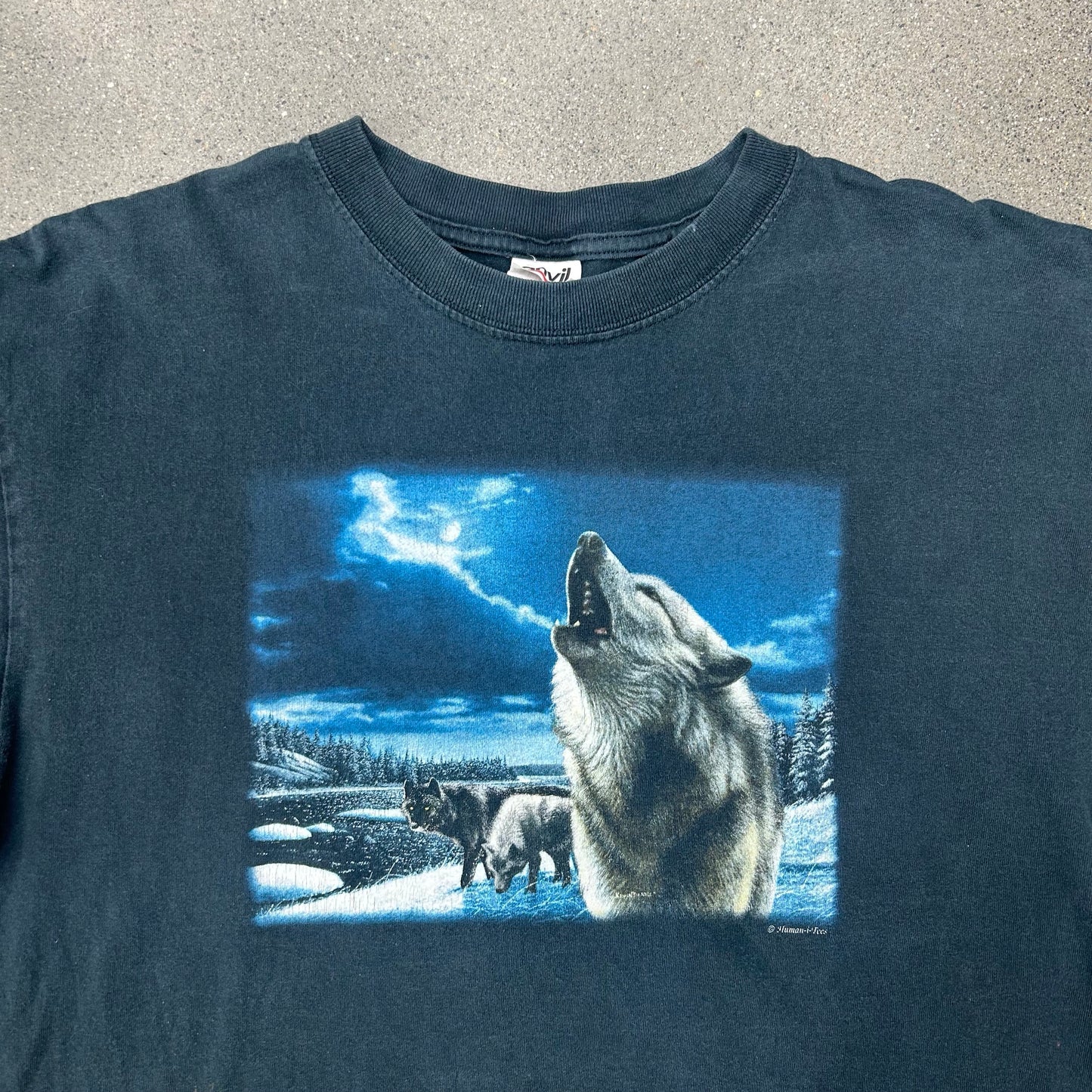 Vintage Wolves Nature Tee Anvil Red Bar SZ XL