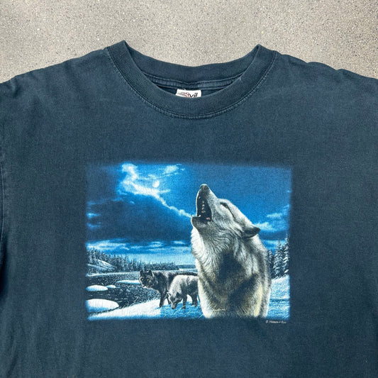 Vintage Wolves Nature Tee Anvil Red Bar SZ XL