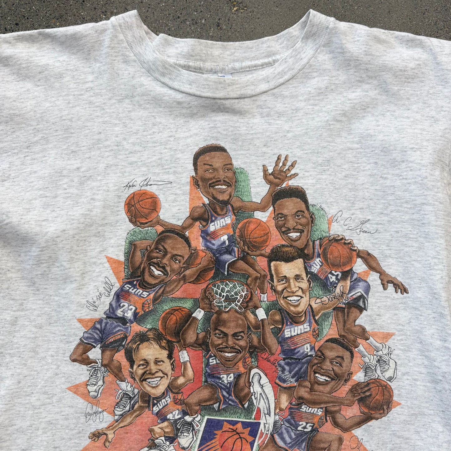 90s Phoenix Suns Caricature Team Tee SZ L