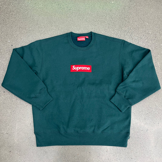 Supreme Box Logo Crewneck Olive Red SZ M (NEW)