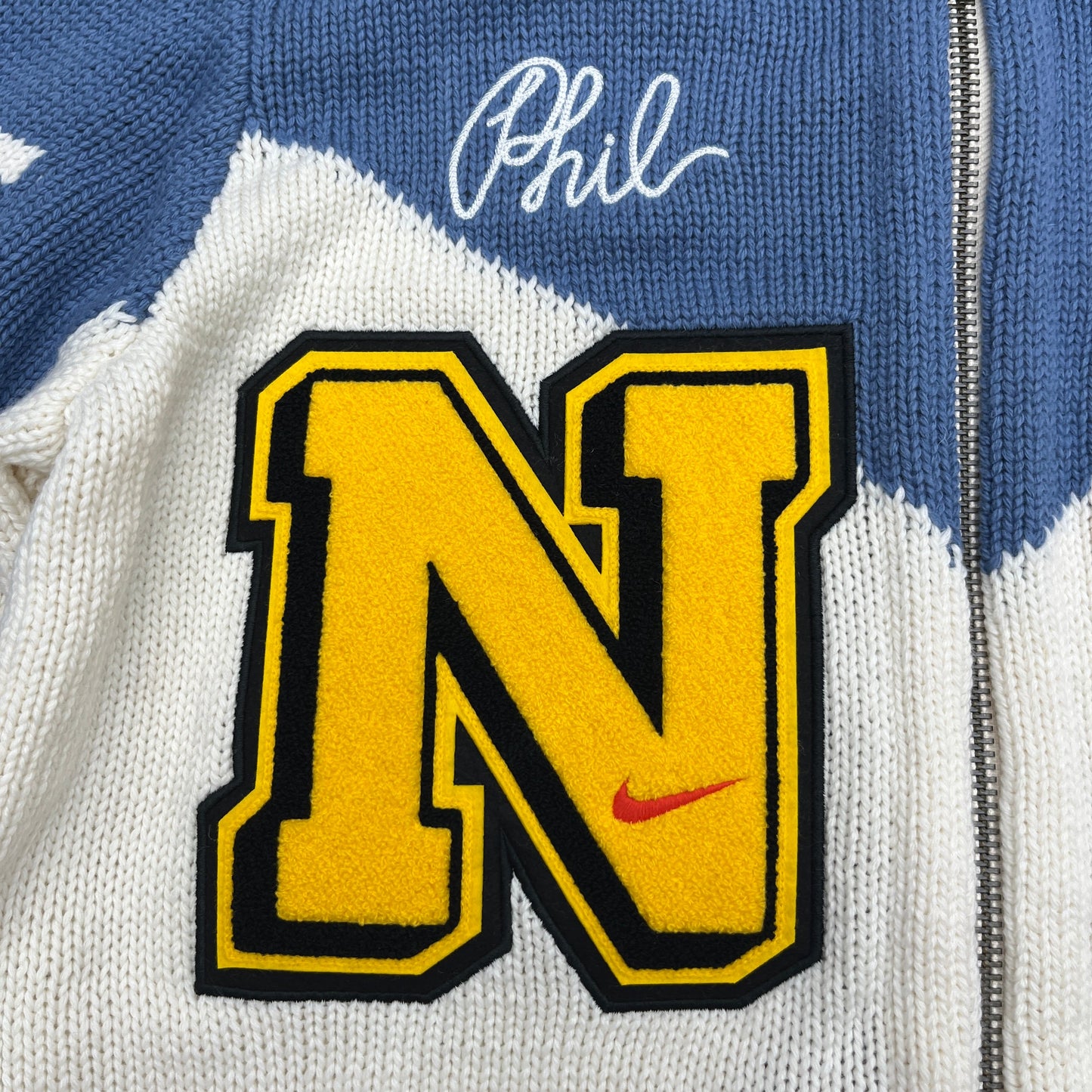 Nike Sportswear Phil Knight Letterman Knit Sweater SZ L