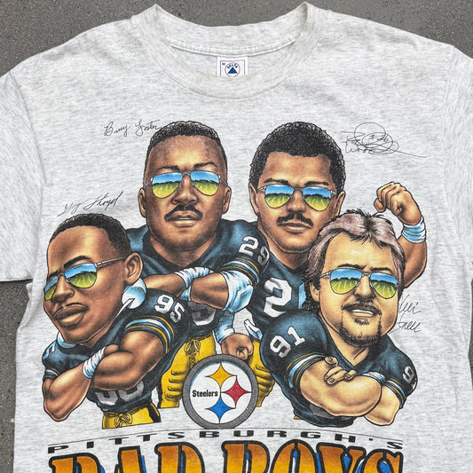 1994 NFL Steelers Pittsburghs Bad Boys Tee SZ M