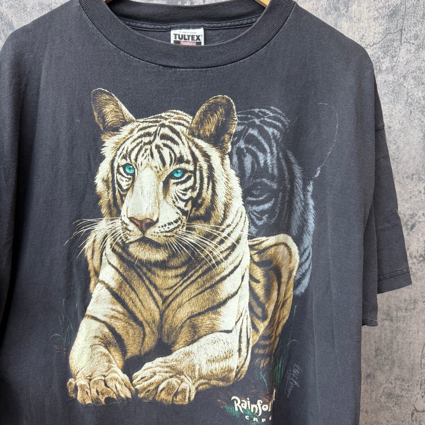 90s Rainforest Cafe White Tiger Nature Tee SZ 2XL
