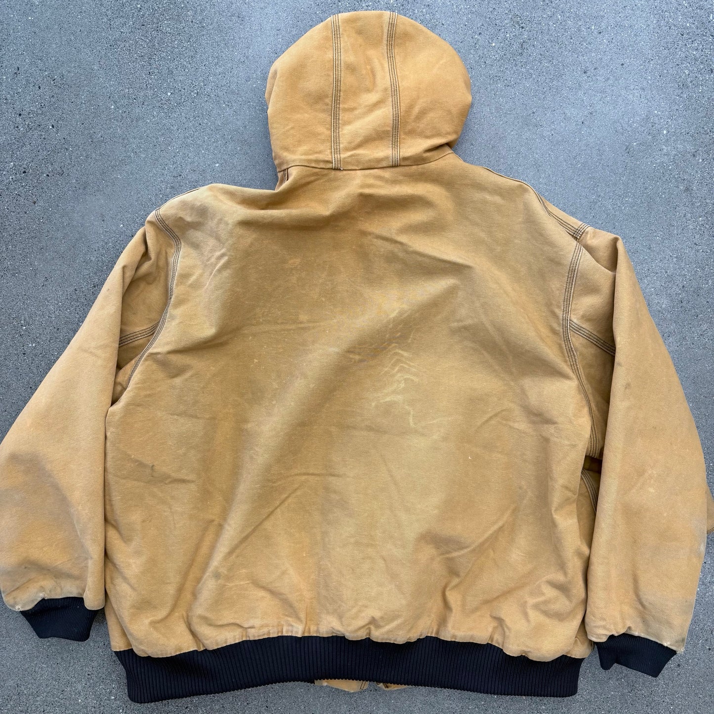 Carhartt Dark Tan Hooded Jacket W/ Black Lining SZ 4XL