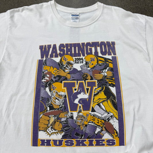 2004 Pac-10 Huskies White Tee SZ XL
