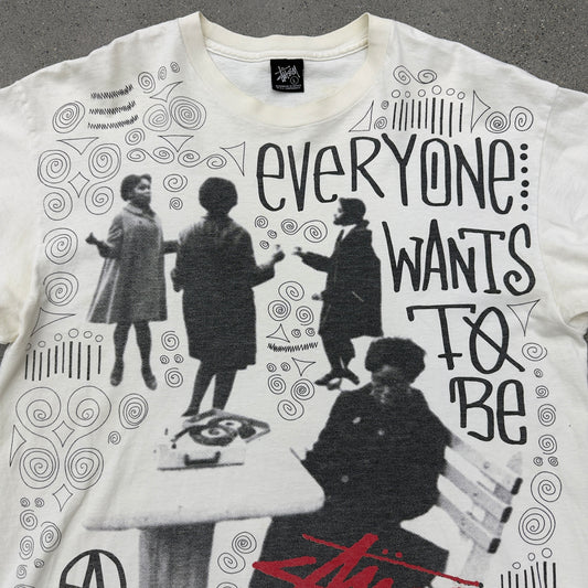 Stussy Everyone Wants To Be a DJ Tee SZ L