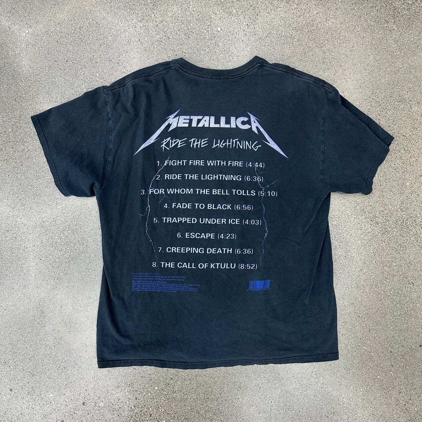 Metallica Ride The Lightning Tour Tee SZ L