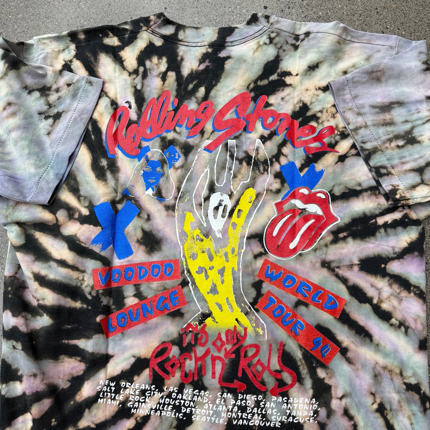 1994 Rolling Stone Voodoo Lounge Tie Dye Tour Tee SZ XL