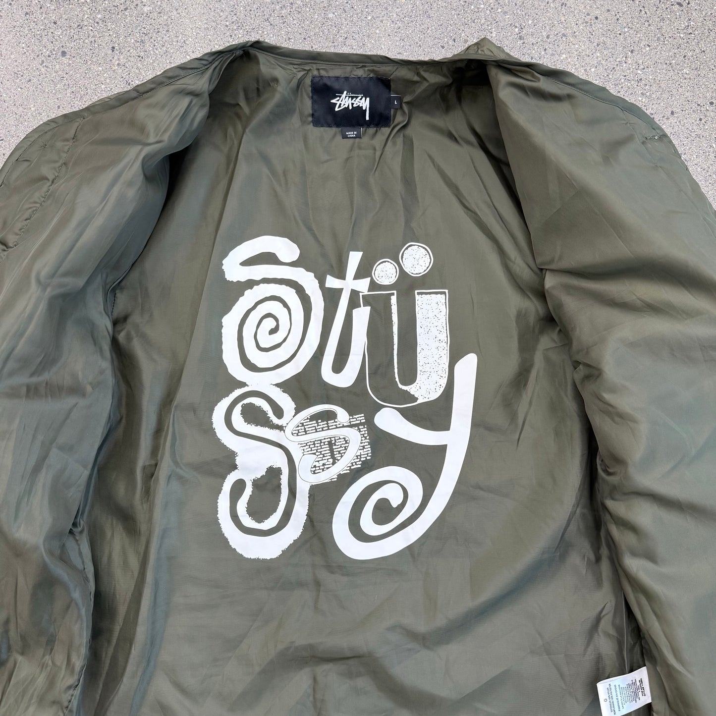 Stussy Quilted Liner Olive Green SZ L