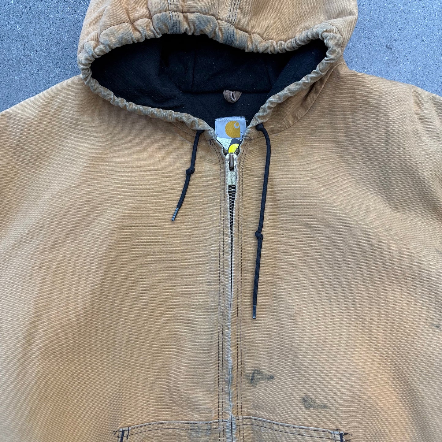 Carhartt Dark Tan Hooded Jacket W/ Black Lining SZ 4XL