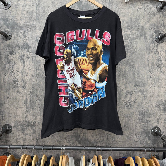 90s Jordan Bulls Rap Tee Lightning Back hit SZ XL