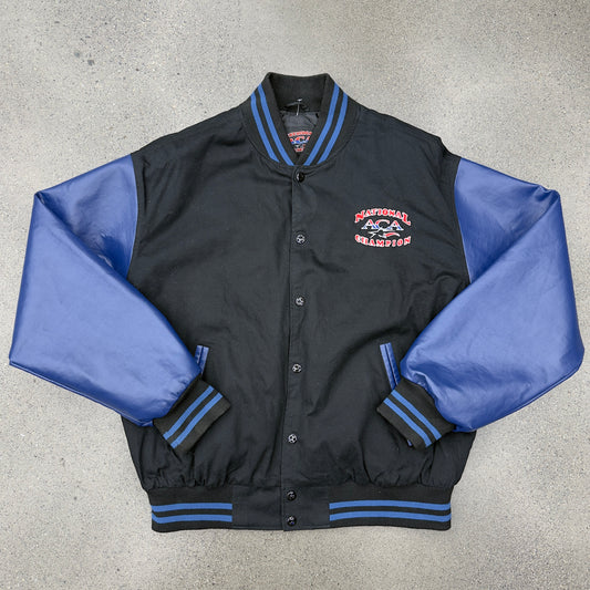 NAC Racing Leather Jacket Black/Blue SZ XL