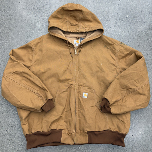 Carhartt Dark Tan Hooded Jacket SZ 4XL