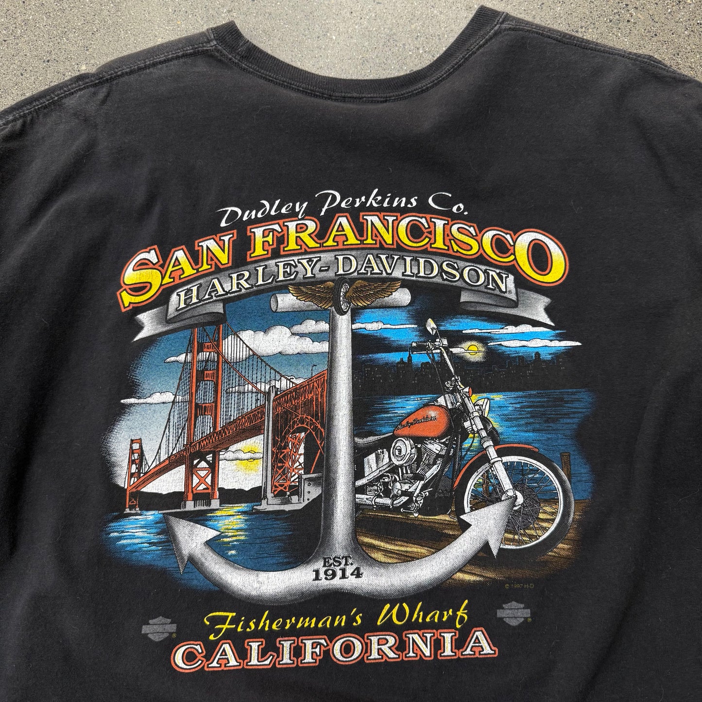 2009 Harley Davidson Shield Logo Golden Gate Bridge SZ XL
