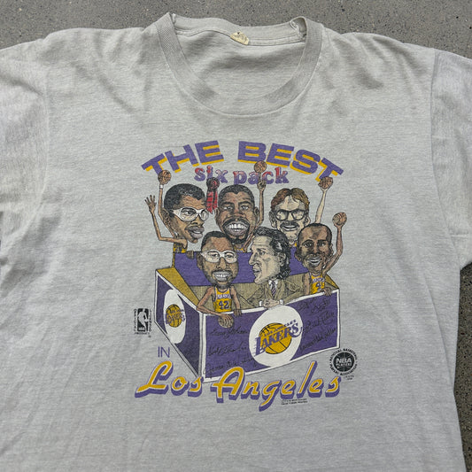 1986 Los Angeles Lakers 6 Pack Tee SZ XL
